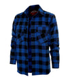 Mens Blue & Black Flannel Shirt -with Protection Insert Patches