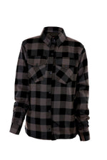 Mens Dark Grey & Black Flannel Shirt -with Protection Insert Patches