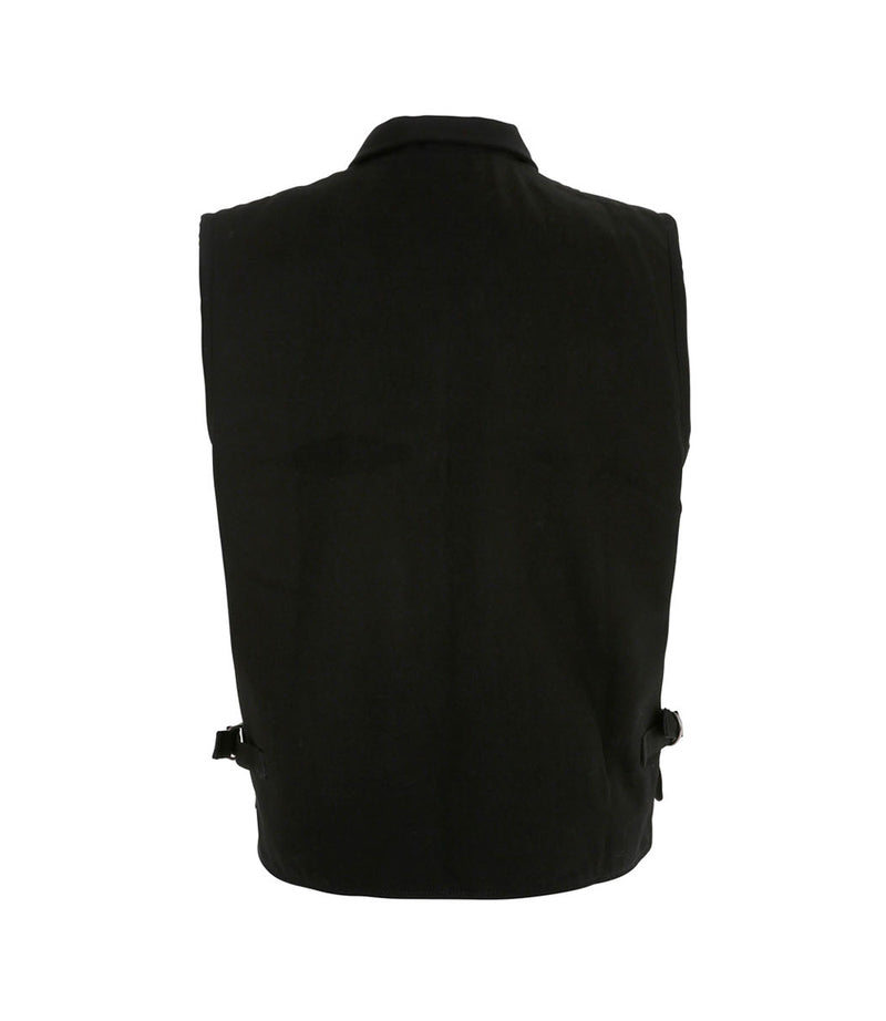 Black Denim Wool Lined Vest