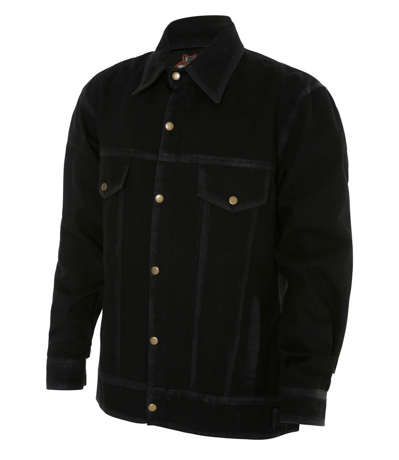 Black Denim Jacket with Protection Inserts