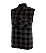 Grey/Black Flannel Vest with protection lined