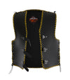 Heavy Leather Vest with Yellow Edge