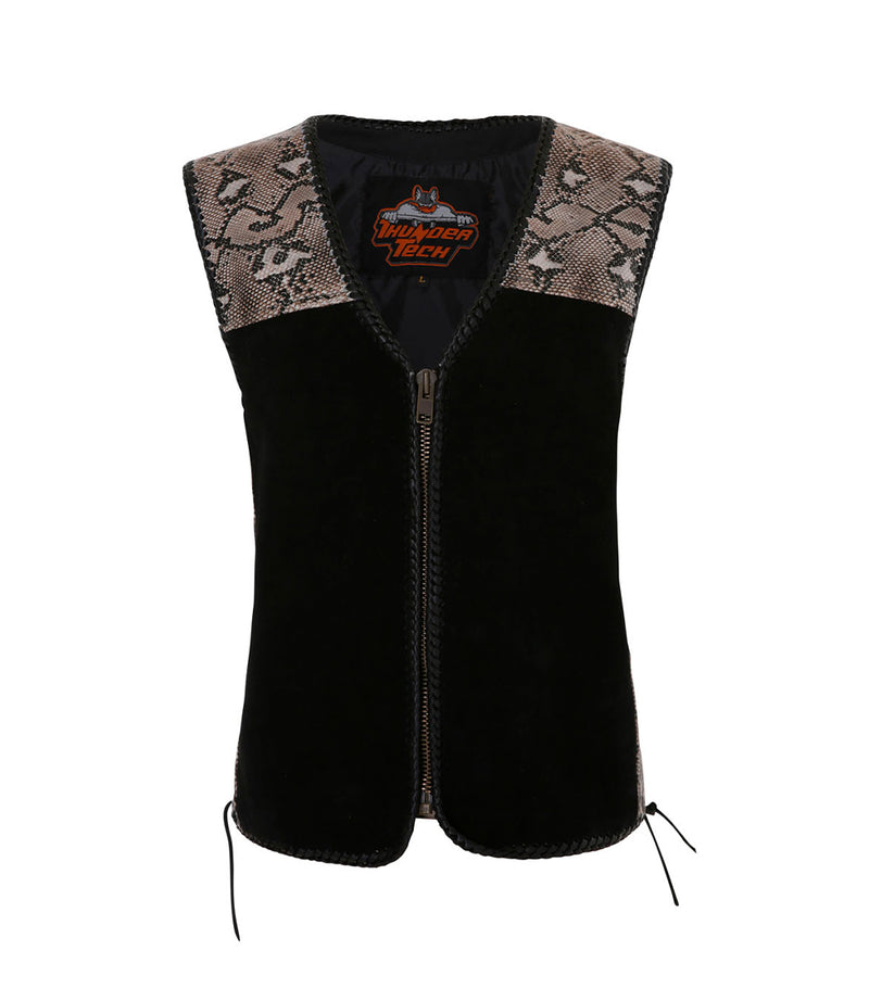 Suede & Snake Leather Vest