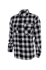 Mens White and Black Flannel Shirt