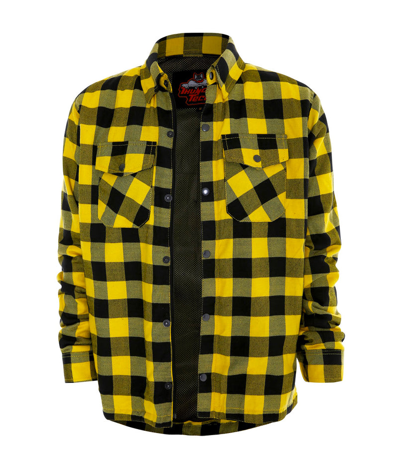 Mens Yellow & Black Flannel Shirt – With Protection Lining