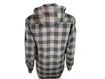 Dark Grey & Black Flannel Shirt with Wool Lining & Detachable Hood