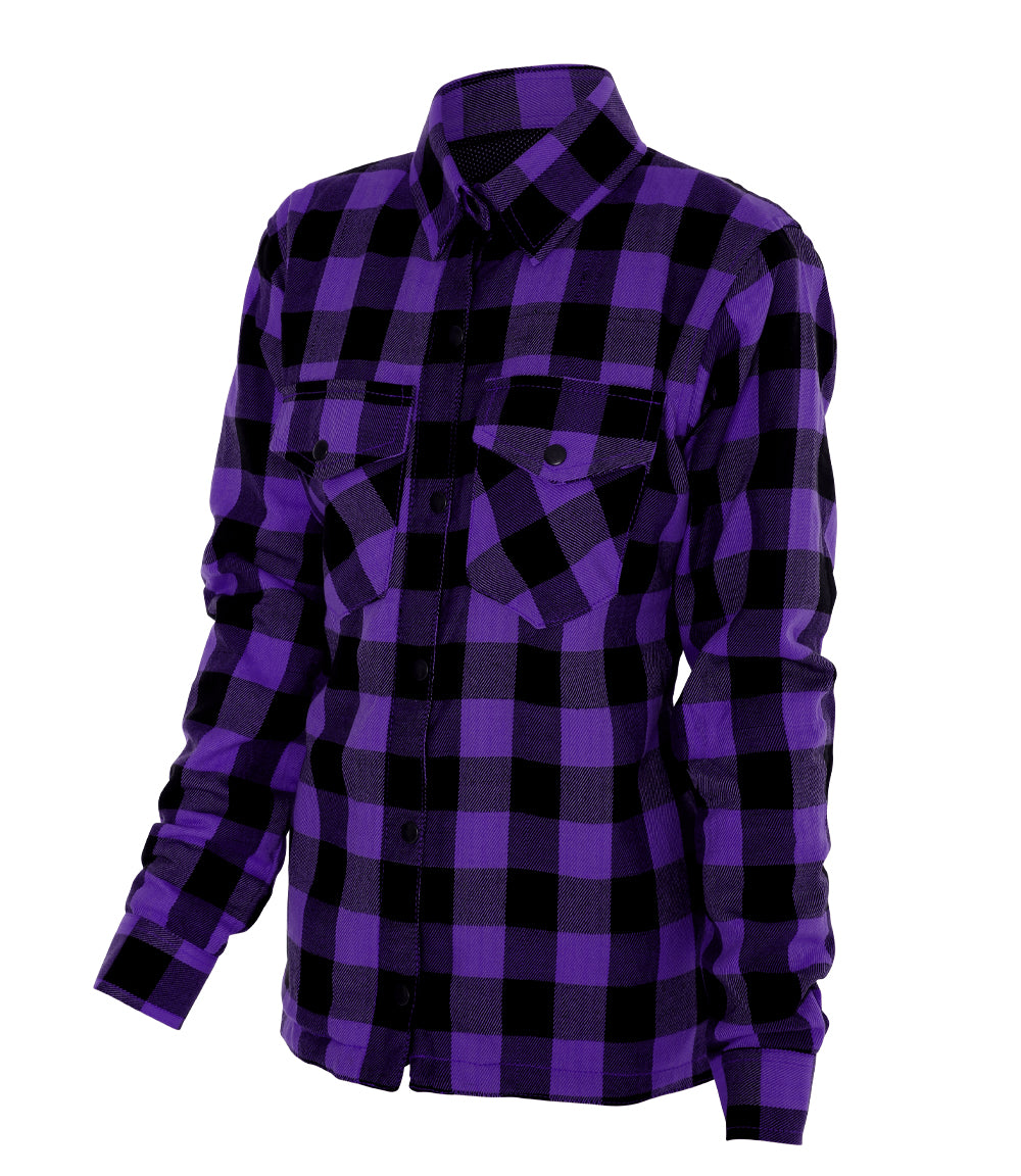 Ladies Purple \u0026 Black Flannel Shirt – With Protection Lining – Thunder  Clothing